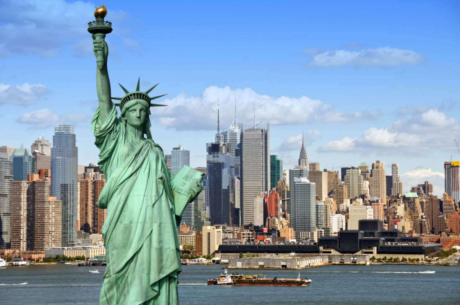 Freiheitsstatue New York Skyline Umzug nach New York Umzug von Deutschland nach New York Transport nach New York
