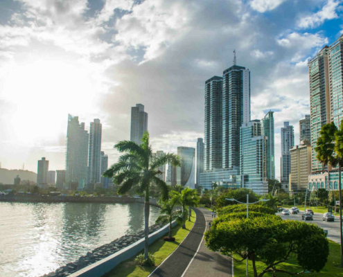 Panama Skyline Suedamerika Uebersicht korrekt port kompri