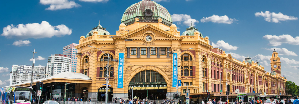 Melbourne City Center - Flinders Street Station Umzug nach Melbourne, Leben in Melbourne Umzug Beiladung nach Melbourne umzug australien umzug nach australien service umzüge nach australien